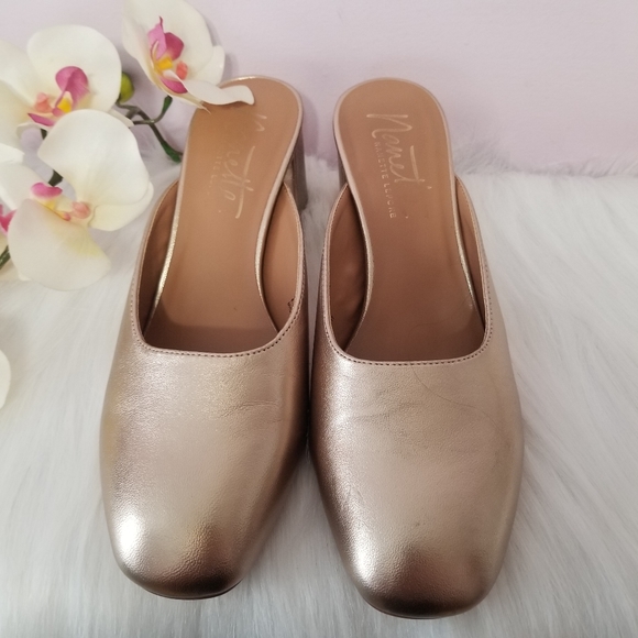 Nanette Lepore gold mule shoes 8.5m women - Picture 4 of 4